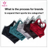 What is the process for brands to expand their sports bra category?