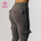 HUCAI High Quality Plain Color Pants With Pockets Women Sports Yoga Leggings Supplier