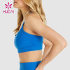 HUCAI Private Label Yoga Bra Cross Back High Strength Blue China Clothes Factory