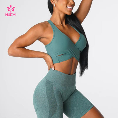 HUCAI Sports Bras Manufacturers Cross Design Fitness Apparel