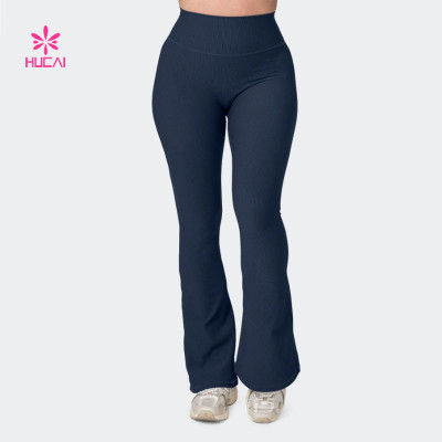 HUCAI Custom Full length Flared Leggings Women Sportswear Manufacturing Company