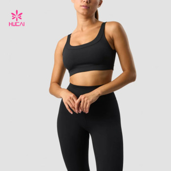 HUCAI Great Quality Bras Solid and Soft Sport Fitness China Manufacturer