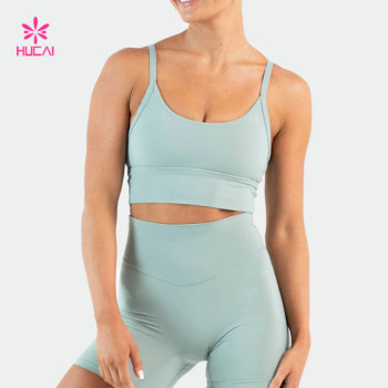 HUCAI ODM Custom Logo High Quality Soft Sports Bra Women Manufacturer Sportwear