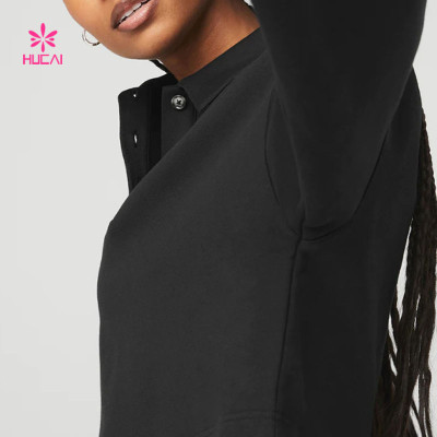 HUCAI OEM Super-soft Cropped Pullover Comfortable Fashionable Polo Hoodie Supplier