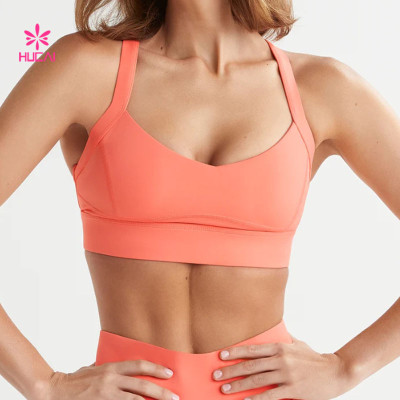 HUCAI Custom Bright Color Bra Sports Thick Shoulder Straps China Manufacturer