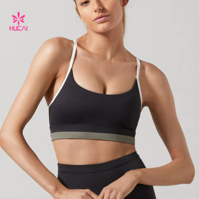 HUCAI OEM Perfect Strappy Sports Bra Fashion Workout Bra for Women China Factory