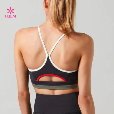 HUCAI OEM Perfect Strappy Sports Bra Fashion Workout Bra for Women China Factory