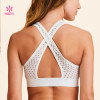 HUCAI New Style Breathable Sports Bra White Mesh Fabric for Women 2024 China Supplier