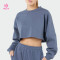 HUCAI Private Label Fleece Oversized Crop Sweatshirt Casual & Comfy 2024 Supplier