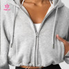 HUCAI Custom Cropped Hoodie with Pockets Stylish Hoodie for Women China Factory