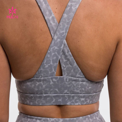 HUCAI Great Quality Leopard Sports Bra Leisure and Sexy Fitness China Manufacturer