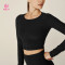 HUCAI Hot Sale Cropped Pullover Strappy Back Design Raglan sleeve China Supplier