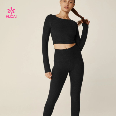 HUCAI Hot Sale Cropped Pullover Strappy Back Design Raglan sleeve China Supplier