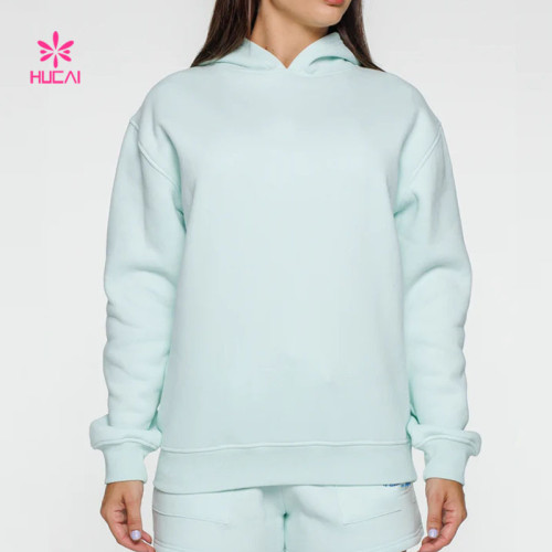 HUCAI Custom Baby Blue Hoodie Cozy and Stylish Fleece Fabric 2024 Women China
