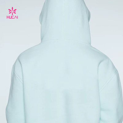 HUCAI Custom Baby Blue Hoodie Cozy and Stylish Fleece Fabric 2024 Women China
