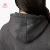 HUCAI High Quality Fleece Crop Hoodie Soft Loose Custom Fitness Clothing 2024