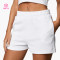 HUCAI Custom Gym Wear Textured Shorts White Womens China Factory Manufacturer 2024
