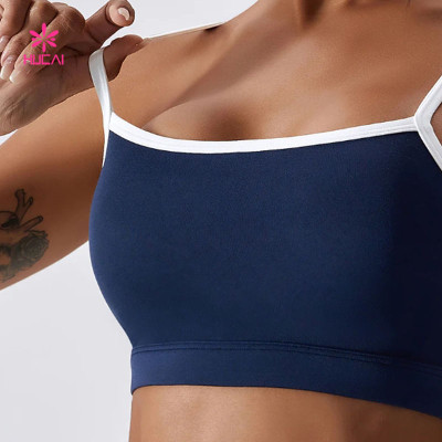 HUCAI Popular Contrast Trim Sport Bras Soft Fabric for Stretch China Manufacturer