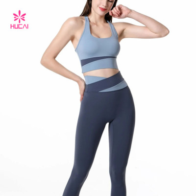 HUCAI Popular Colorblock Sports Bra Light Support 2024 China Manufacturer