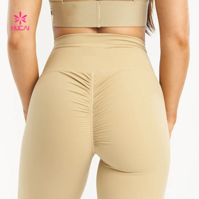 HUCAI Custom High-Rise Scrunch Leggings Gymwear 2024 Manufacturing Supplier