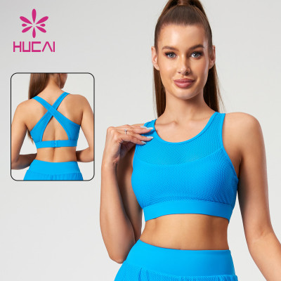 HUCAI New Bubble Mesh Sport Bras Extreme Breathable And Comfortable Design China Supplier