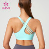 HUCAI Fashionable Asymmetric Straps Design Yoga Bras With Excellent Support Performance China Suppiler