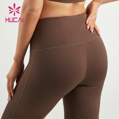 HUCAI Women Flare Leggings Hip-Lifting Slim Back Hidden Pocket Pants China