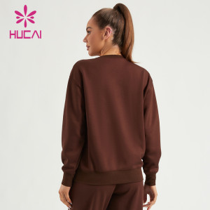 HUCAI ODM Women Gym Sweatshirts Air Cotton Oversized Drop Shoulder Hoodies China