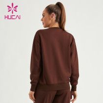 HUCAI ODM Women Gym Sweatshirts Air Cotton Oversized Drop Shoulder Hoodies China