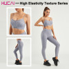 HUCAI Custom Gym Bras Lady High Strength Split Line Design Gymwear Private Label