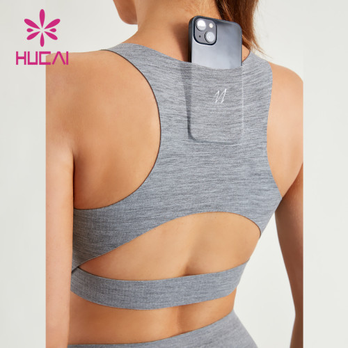 HUCAI ODM Women Gym Bras Heat Seal Design Comfortable Custom Sportswear