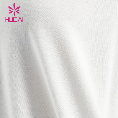 HUCAI Women Gym Shirts V Neck OVERSIZE Pullover Long Sleeves Private Label