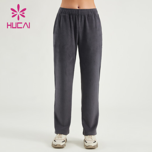 HUCAI ODM Women Sweat Pants Fleece Fabric Elastic Waistband Joggers Supplier