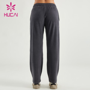 HUCAI ODM Women Sweat Pants Fleece Fabric Elastic Waistband Joggers Supplier