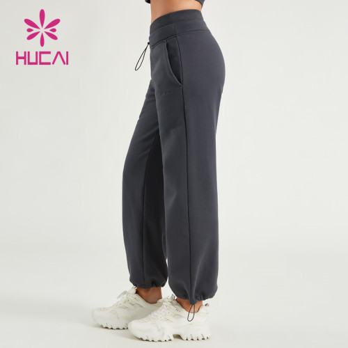 HUCAI ODM Women Sweat Pants Double Layer Waistband Fitness Joggers Supplier