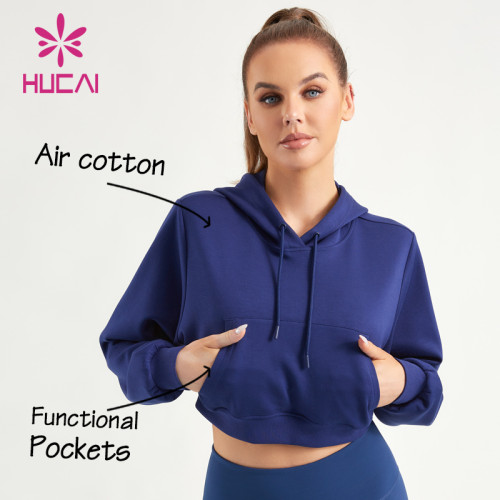 HUCAI ODM Gym Hoodies Women Super Soft Air Cotton Sweatshirts Supplier