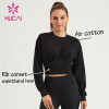 HUCAI ODM Crop Sweatshirts Contrasting Stripe Air Cotton Women Hoodies Supplier