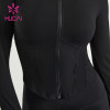 HUCAI Custom Women Gym Jacket CORSET Design ODM Slim Sports Clothes China