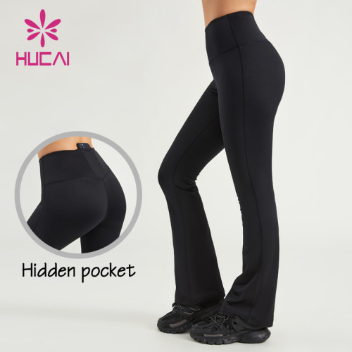 HUCAI ODM Flared Yoga Pants Women Mid-High Waist Custom Sports Leggings Supplier