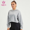 HUCAI Private Label Fitness Hoodies Plain Lady Gymwear Manufacturer China