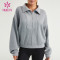 HUCAI Private Label Fitness Hoodies High Collar 1/4 Zipper Lady Gymwear Supplier