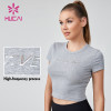 HUCAI OEM Fitness Tank Top High Frequency Metallic Logo Women's Short T-shirt Manufacturer