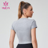 HUCAI OEM Fitness Tank Top High Frequency Metallic Logo Women's Short T-shirt Manufacturer