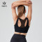 HUCAI OEM Fake Two Piece Mesh Splicing U Neck Design Yoga Bras Sportswear Manufacturer