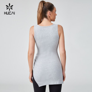 HUCAI OEM Three Dimensional Cut Hem Mid Length Vest Top Sportswear Manufacturer