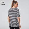 HUCAI OEM V-neck OVERSIZE Cotton Linen Blend Short Sleeved Shirt Sportswear Manufacturer