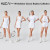 HUCAI Sportswear Manufacturer OEM Ladies Split Hem Pleat Back Mesh Waistband Sports Shorts