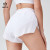 HUCAI Sportswear Manufacturer OEM Ladies Split Hem Pleat Back Mesh Waistband Sports Shorts