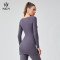 HUCAI Sportswear Manufacturer OEM Women Breathable Skinny Nylon Spandex High Strech Long Sleeve