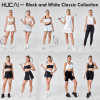 HUCAI Sportswear Manufacturer OEM Sport Bra Streamlined Contrast Color Stitching Double Strap